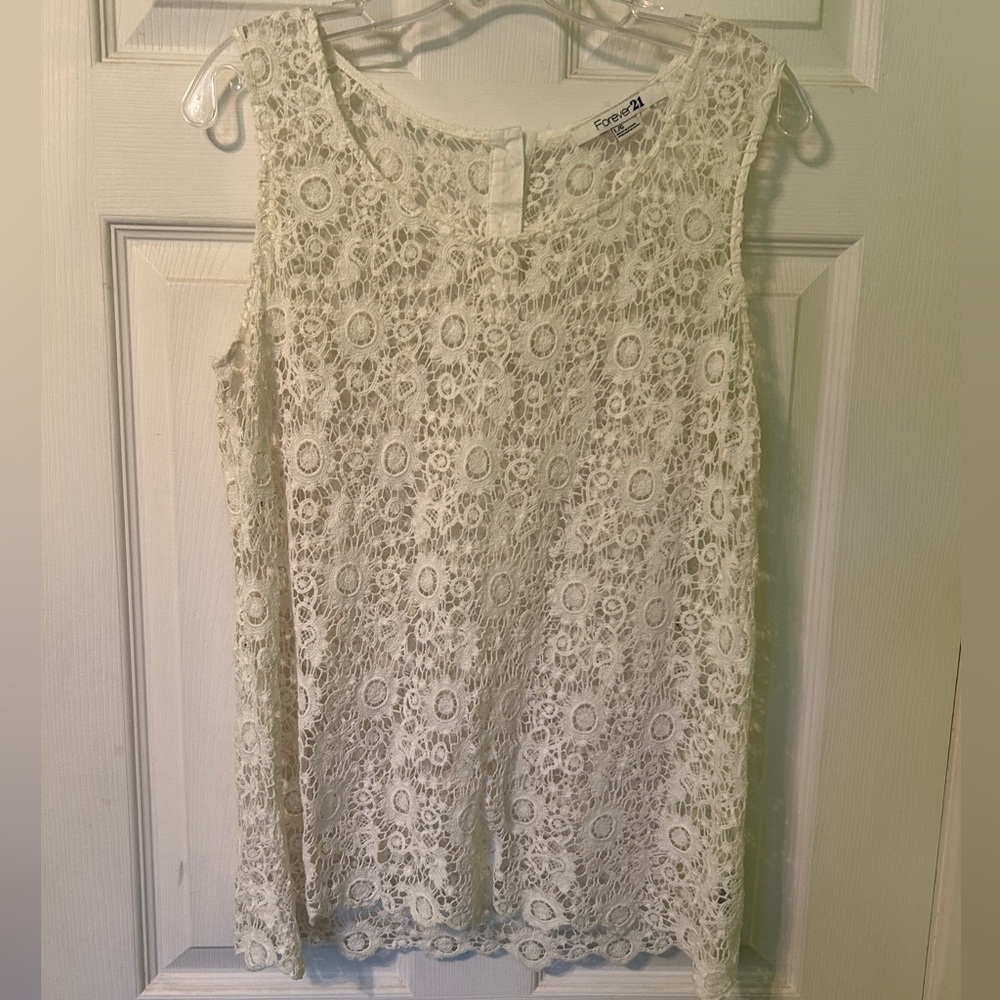 Forever 21 Crochet Lace Sleeveless Top